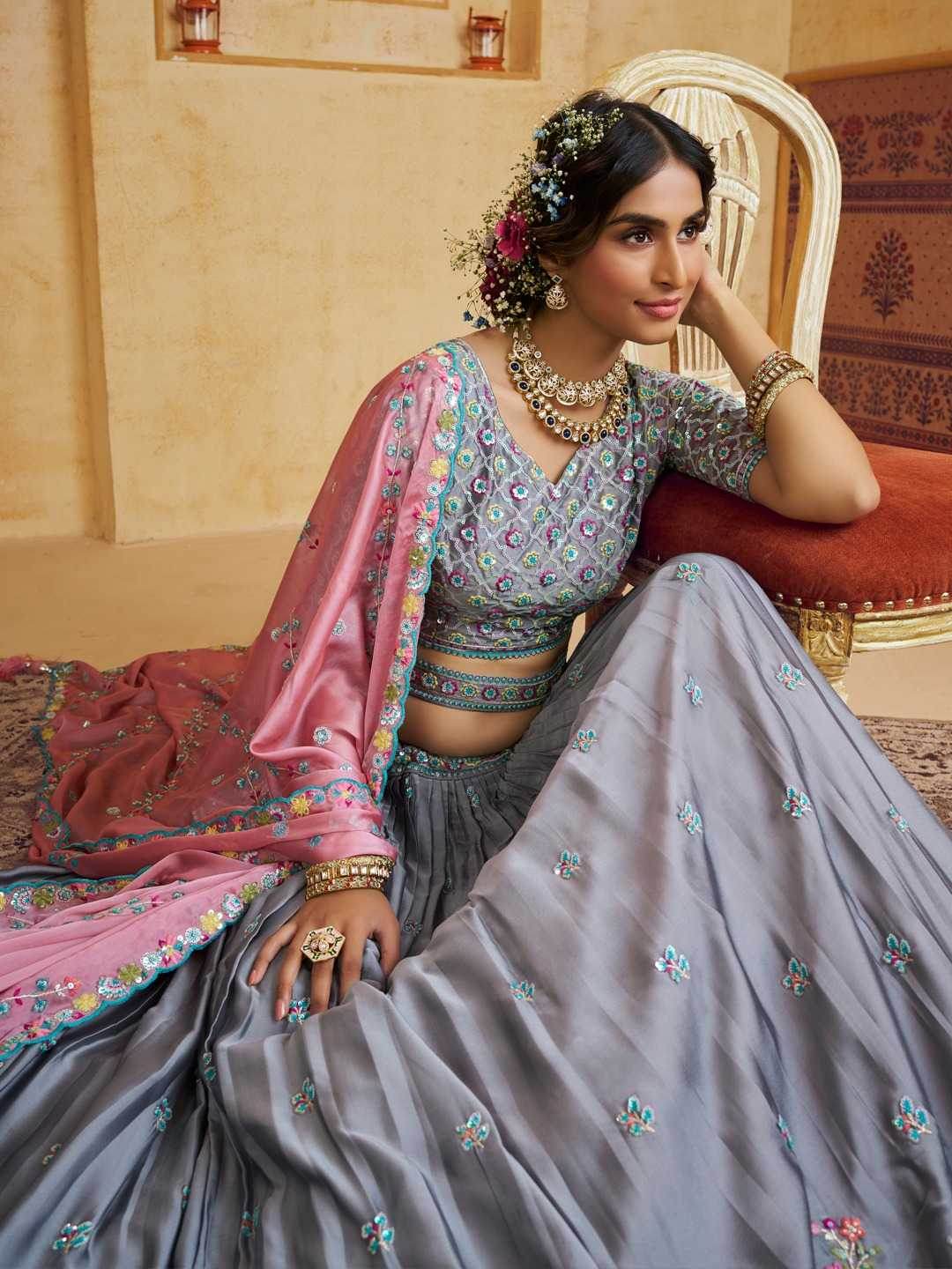 Silk Embroidered Lehenga Choli - MYLUXURY LANE ENTERPRISE